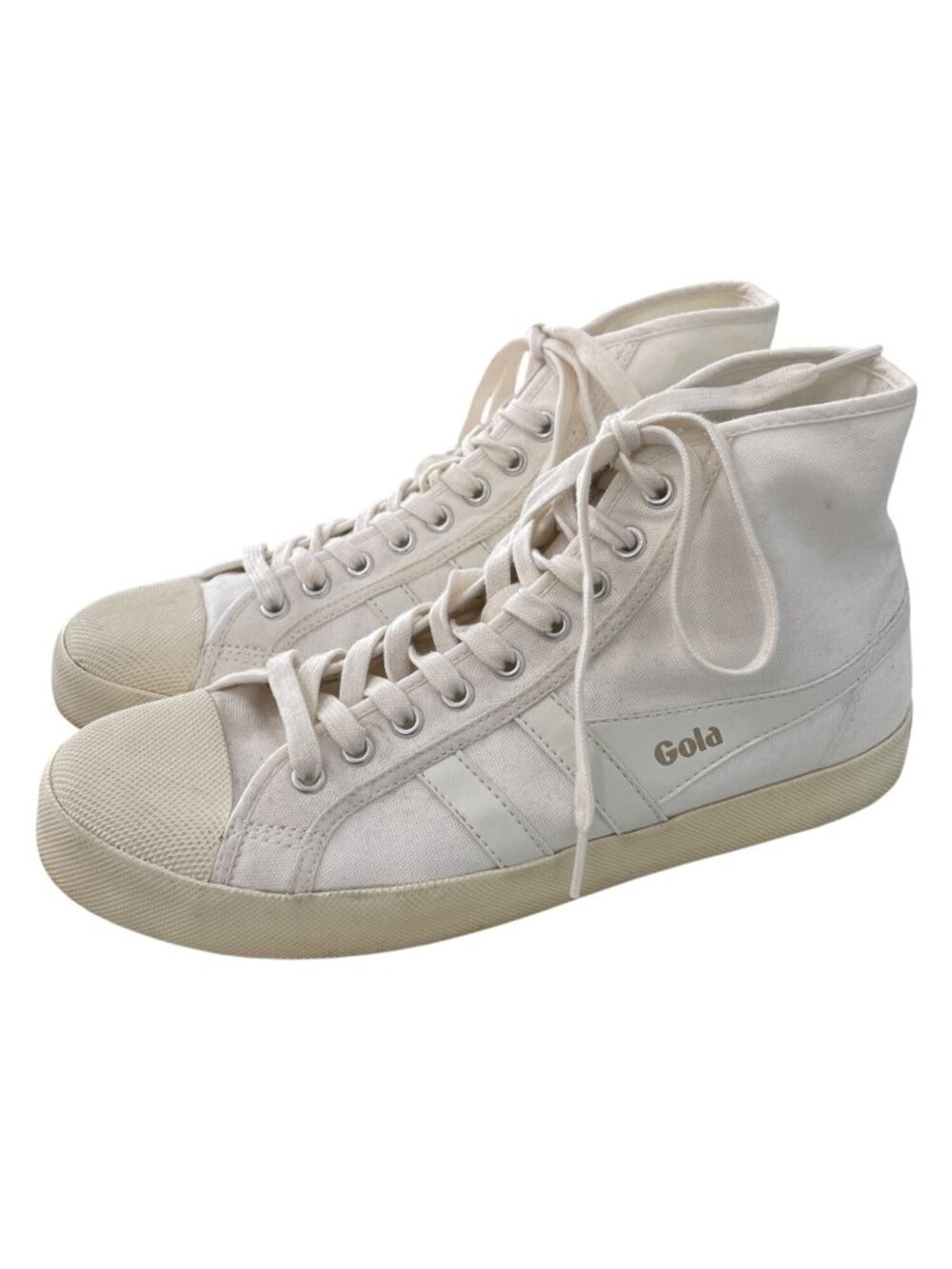 Gola Classics Coaster High Sneakers Size 10 Lace Up Round Toe White Streetwear